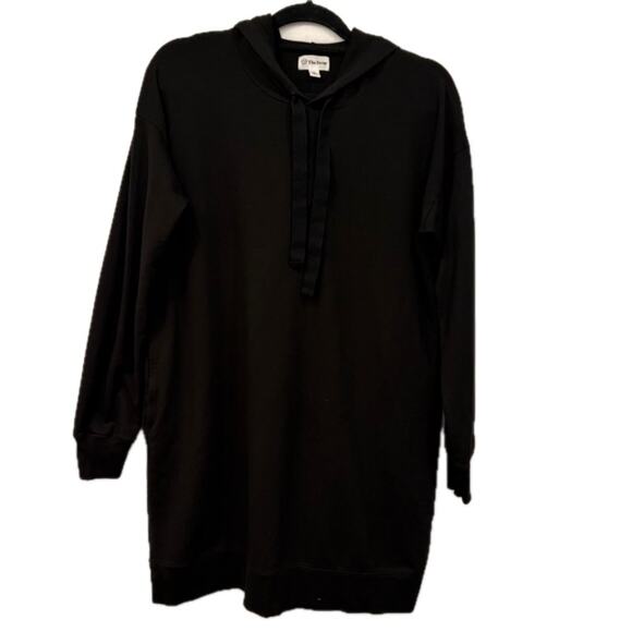 The Drop Hooded Sweatshirt Dress Womens Medium Black Long Sleeve Knee Length - Picture 1 of 7
